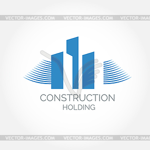 Abstract construction of house. Easy to change color - stock vector clipart