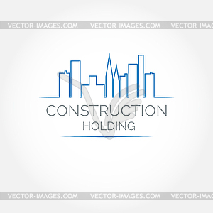 Abstract construction of house. Easy to change color - vector image