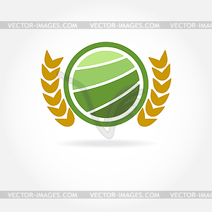 Здоровый зеленый природа сельскохозяйственное логотип - изображение в векторном виде