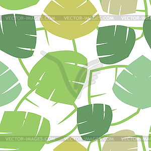 Seamless pattern with tropical palm leaves - vector image