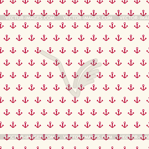 Seamless pattern with red anchors - vector clipart