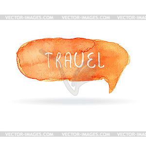 Orange watercolor blank speech bubble watercolor - vector clipart