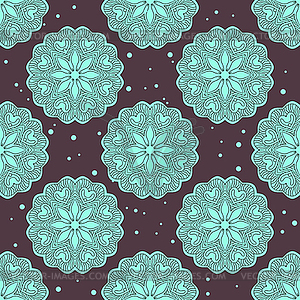 Ethnic seamless pattern with large mandalas - vector clipart