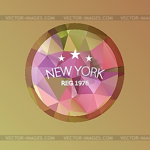 Нью-Йорк Абстрактный геометрической баннер Красочные ретро - изображение в векторе / векторный клипарт