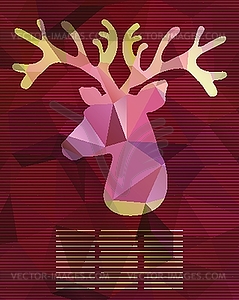 Abstract card with deer of triangles - vector image