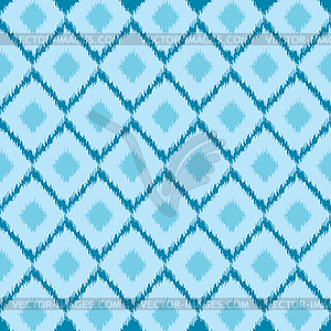 Ikat ethnic ornament, pattern in blue colors Print - vector EPS clipart