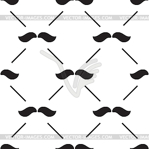 Seamless pattern with black mustaches - vector image