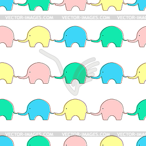 Бесшовные фон с слонов - графика в векторе
