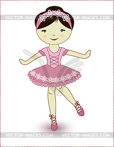 Beautiful lovely girl ballerina - vector clipart