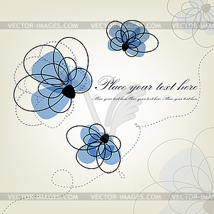 Beautiful floral background. blue flowers - vector clipart