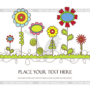 Multicolored flowers on a white background - vector image