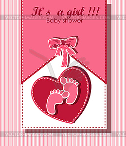 Beautiful card for baby girl - vector clip art