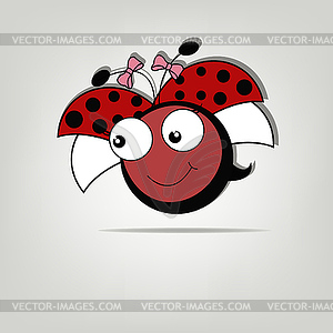 Pretty cute ladybug girl - vector EPS clipart