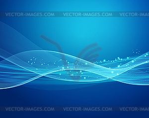 Shiny color waves background - vector clip art