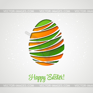 Happy Easter card decorated paper egg - vector EPS clipart