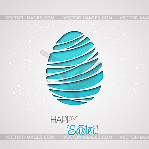 Happy Easter card decorated paper egg - vector clipart