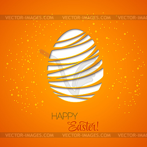 Happy Easter card decorated paper egg - vector clip art