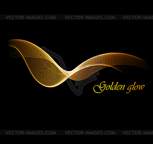 Abstract digital art background with gold line - vector clipart