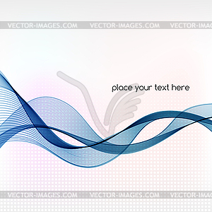 Abstract background with blue smoke wave - vector clip art