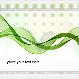 Green smoke wave abstract background - vector clipart / vector image