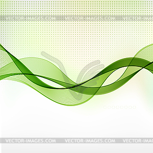 Green smoke wave abstract background - vector clipart