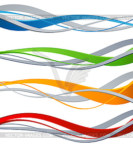 Набор цветных волны - векторный клипарт / векторное изображение