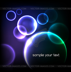 Blue light effects on round placeholder - vector image