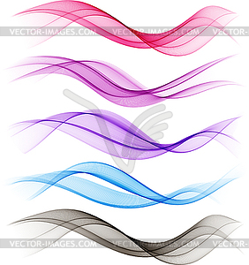 Set of color wave - vector image