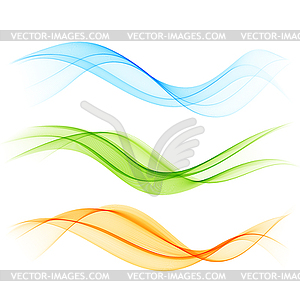 Набор цветных волны - векторный клипарт / векторное изображение