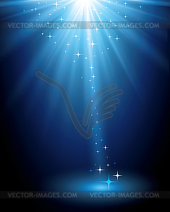 Abstract magic blue light background - vector image