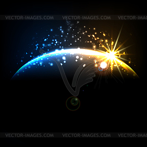 Abstract cosmic sunrise - vector EPS clipart