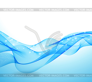 Абстрактный фон с Голубая волна - векторный клипарт / векторное изображение