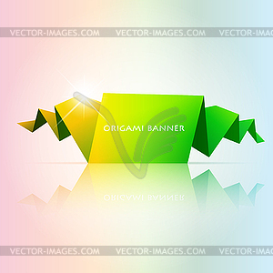 Абстрактный зеленый оригами речи пузырь - изображение в векторном формате