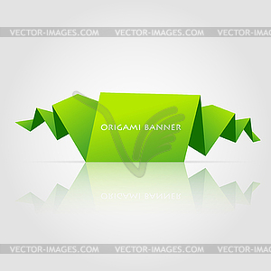 Abstract green origami speech bubble - vector image