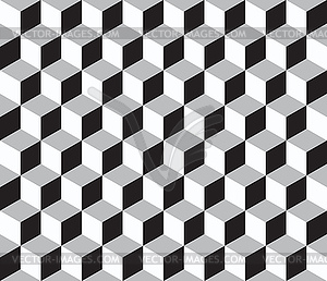 Abstract geometric seamless pattern with 3d cubes - vector clipart