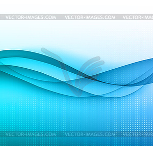 Abstract colorful blue waved background - vector image