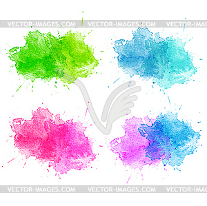 Blue Watercolor splatters - vector image
