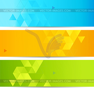 Abstract geometric banner with triangle - vector clip art