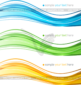 Set of color curve lines design element - vector clipart