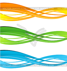 Set of color curve lines design element - vector clip art