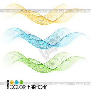 Set of color curve lines - vector image