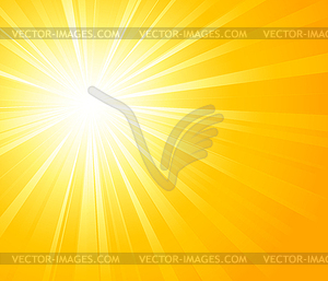 Orange summer sun light burst - vector image