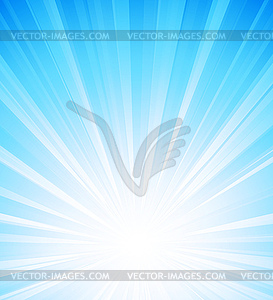 Blue summer sun light burst - vector clip art