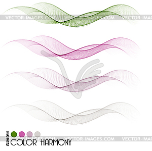 Set of color curve lines - royalty-free vector image