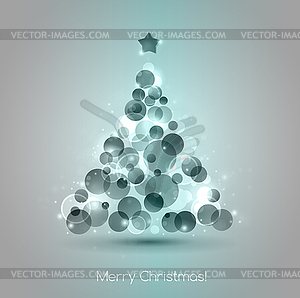 Merry christmas tree background - vector image