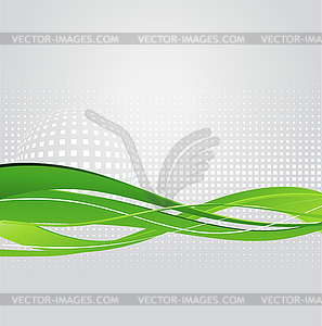 Abstract background with green wave - vector EPS clipart
