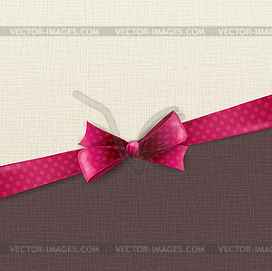 Holiday background with polka dots bow - stock vector clipart