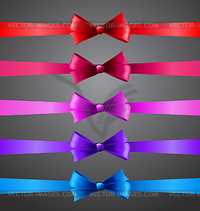 Colorful ribbons with bows - vector clip art