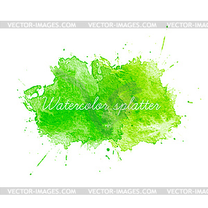 Green Watercolor splatters - vector image