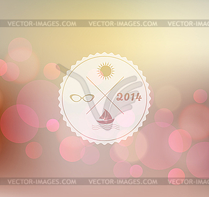 Sunny shine background with summer text - vector image